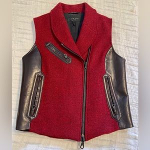 Rag & bone leather and wool vest, size M